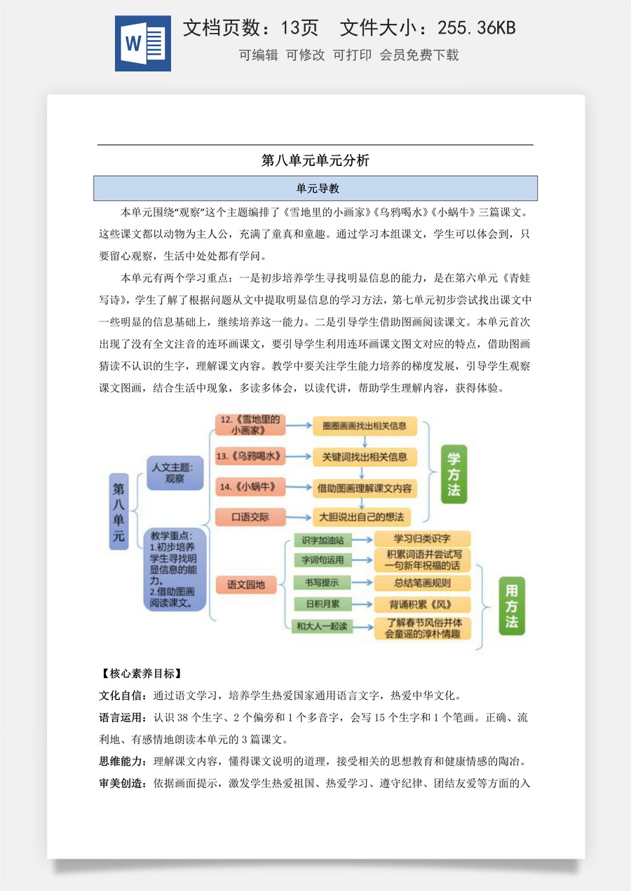 语文一年级上册教案第1版12 雪地里的小画家【教案】.docx